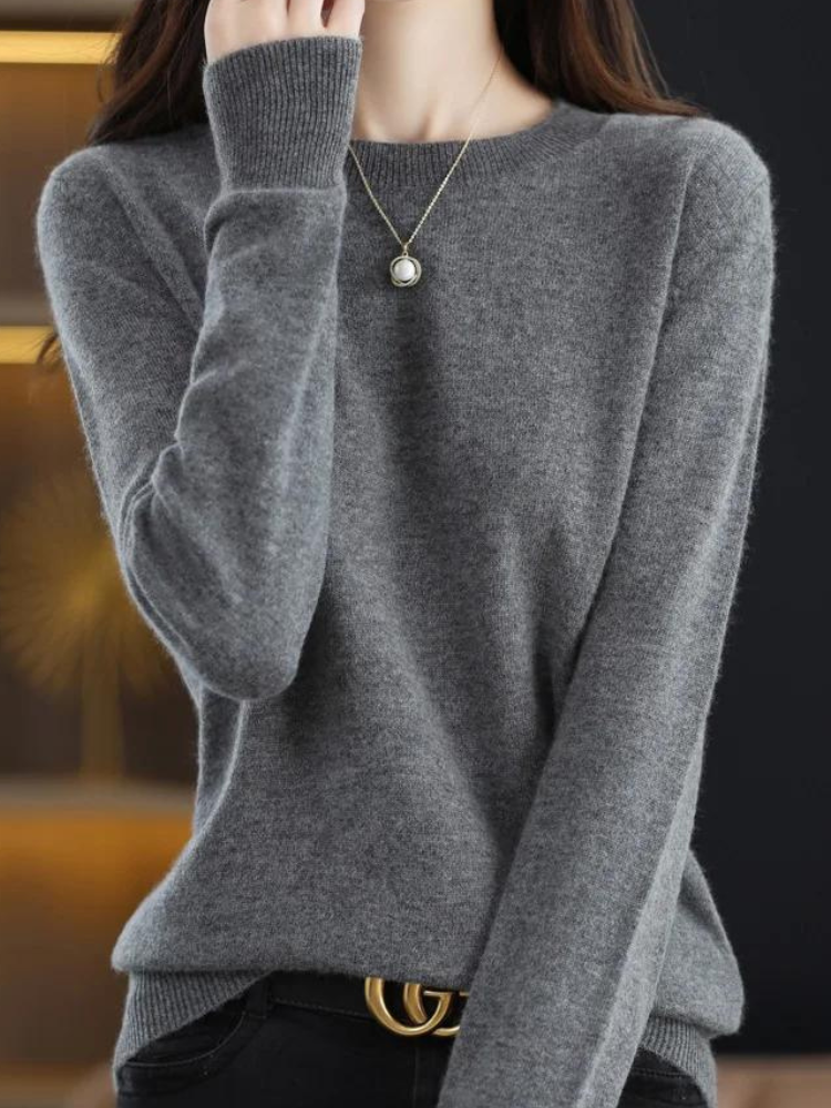 Street-Wave Soft Pink Knit Pullover For Women Cozy Everyday Wear With Lightweight Comfort