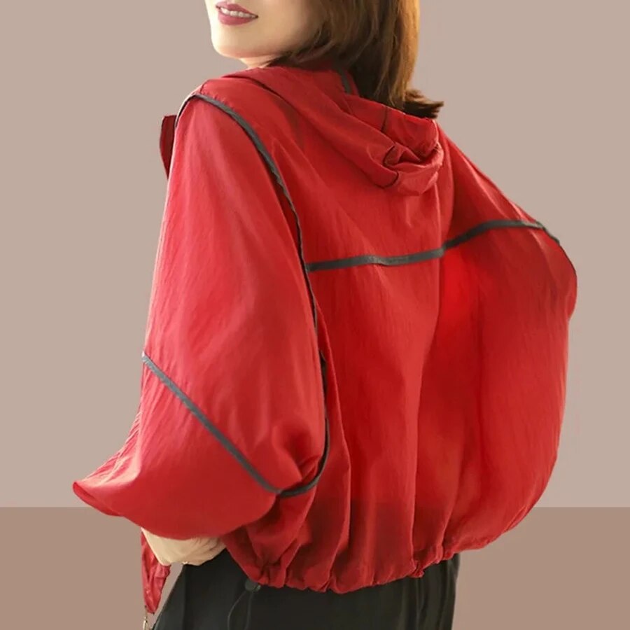 Street Wave Ventilated Hooded Jacket For Urban Style Enthusiasts Breathable Lightweight Windbreaker