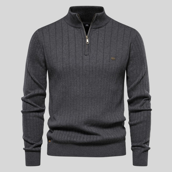 Street-Wave Wool Blend Half Zip Pullover Sweater For Men Premium Warm Classic Comfort And Versatile Layering