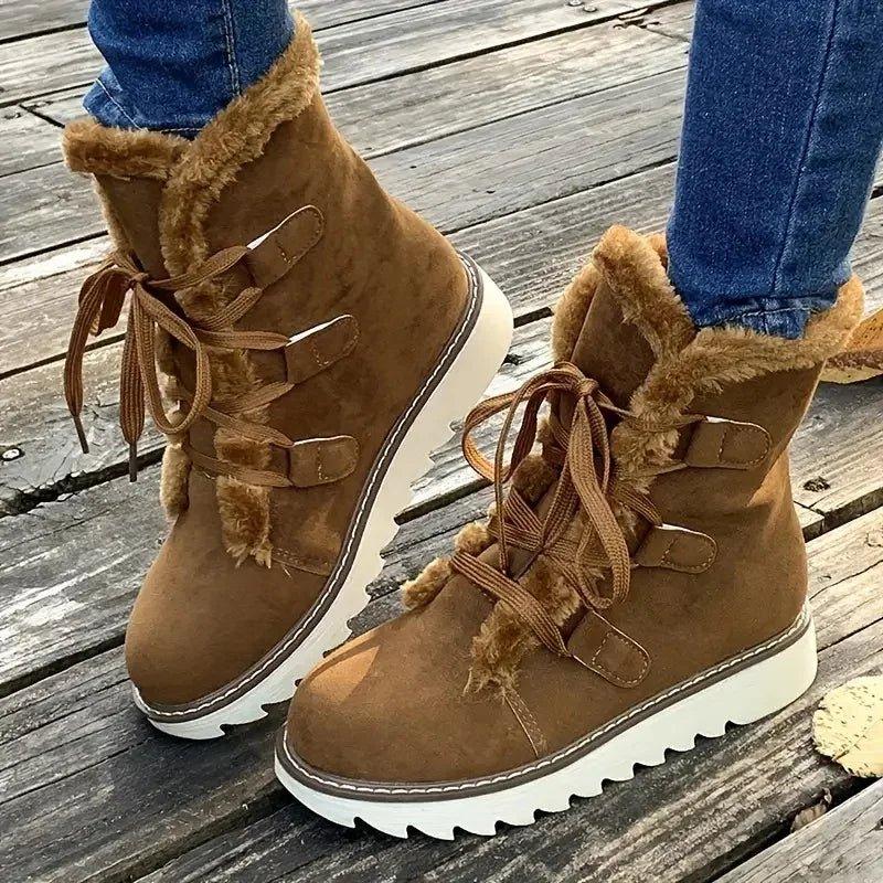 Women's Winter Boots with Plush Lining and Insulated Design