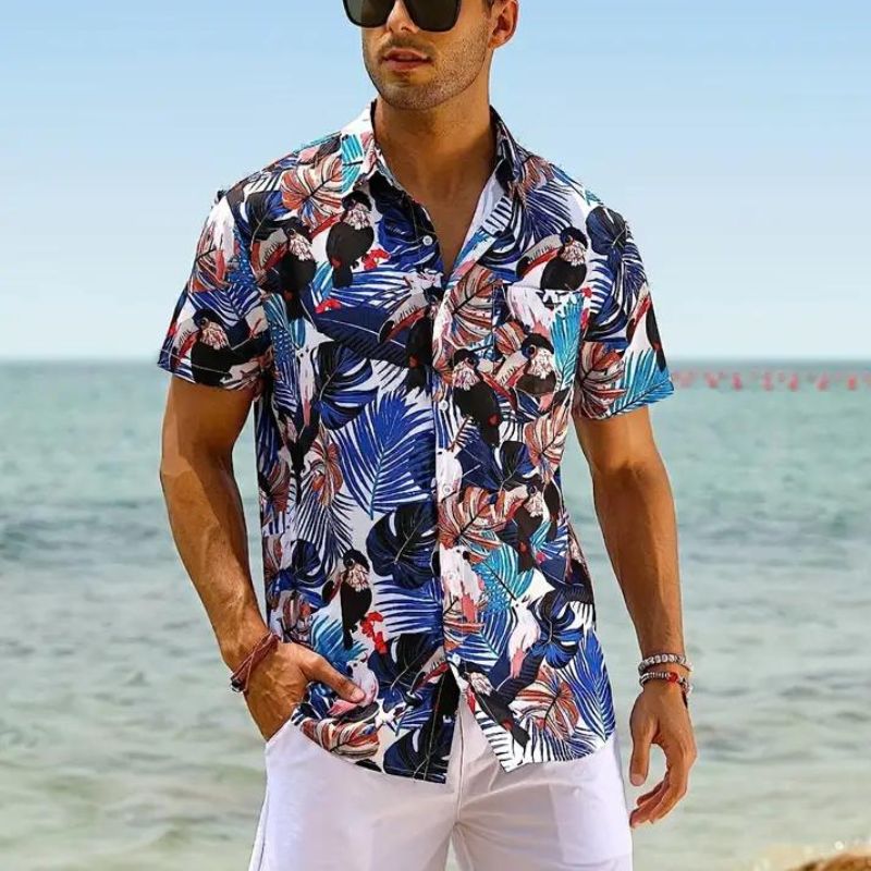 Street Wave Hawaiian Shirt For Men Lightweight Breathable Relaxed Fit Beach Ready