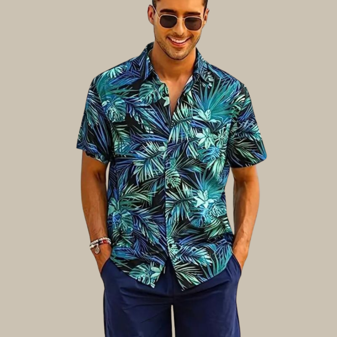 Street Wave Hawaiian Shirt For Men Lightweight Breathable Relaxed Fit Beach Ready