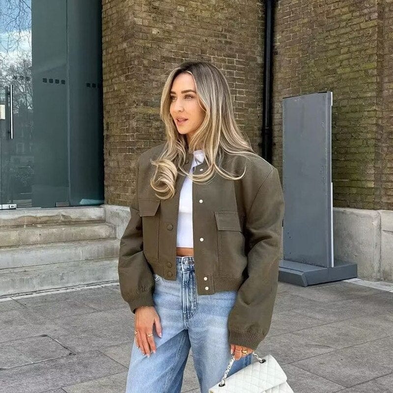 Avelena Women's Bomber Jacket With Long Sleeves For Ultra Comfort And Style By Street-wave