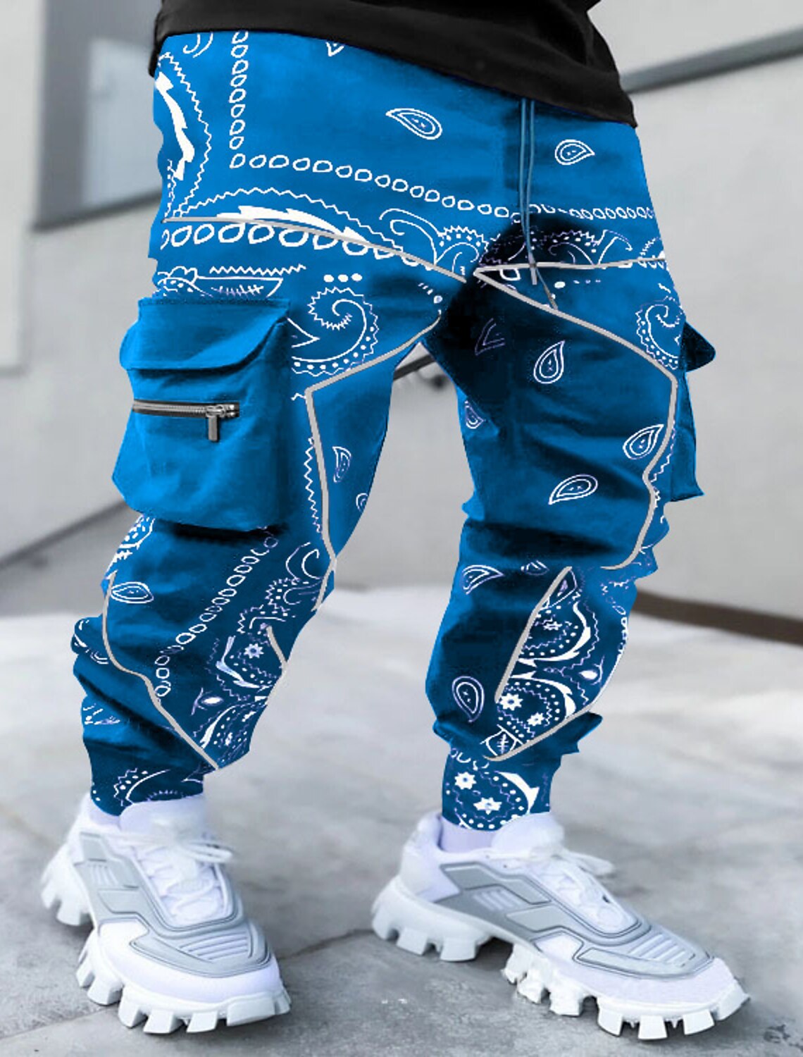 Streetwave Mens Cargo Harem Pants For Casual Wear Loose Fit Lightweight Comfort With Cargo Pockets