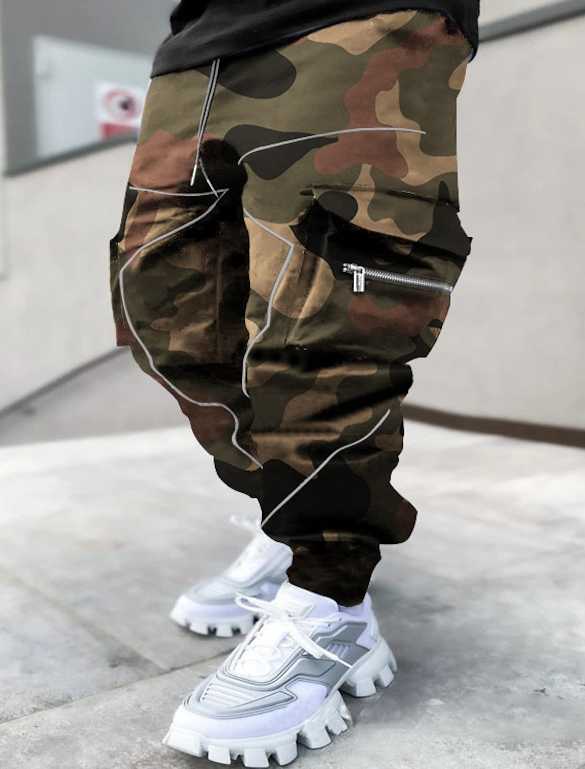 Streetwave Mens Cargo Harem Pants For Casual Wear Loose Fit Lightweight Comfort With Cargo Pockets