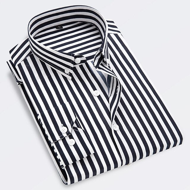 Street Wave Mens Striped Summer Shirt Breathable Lightweight Comfort Refined Fit
