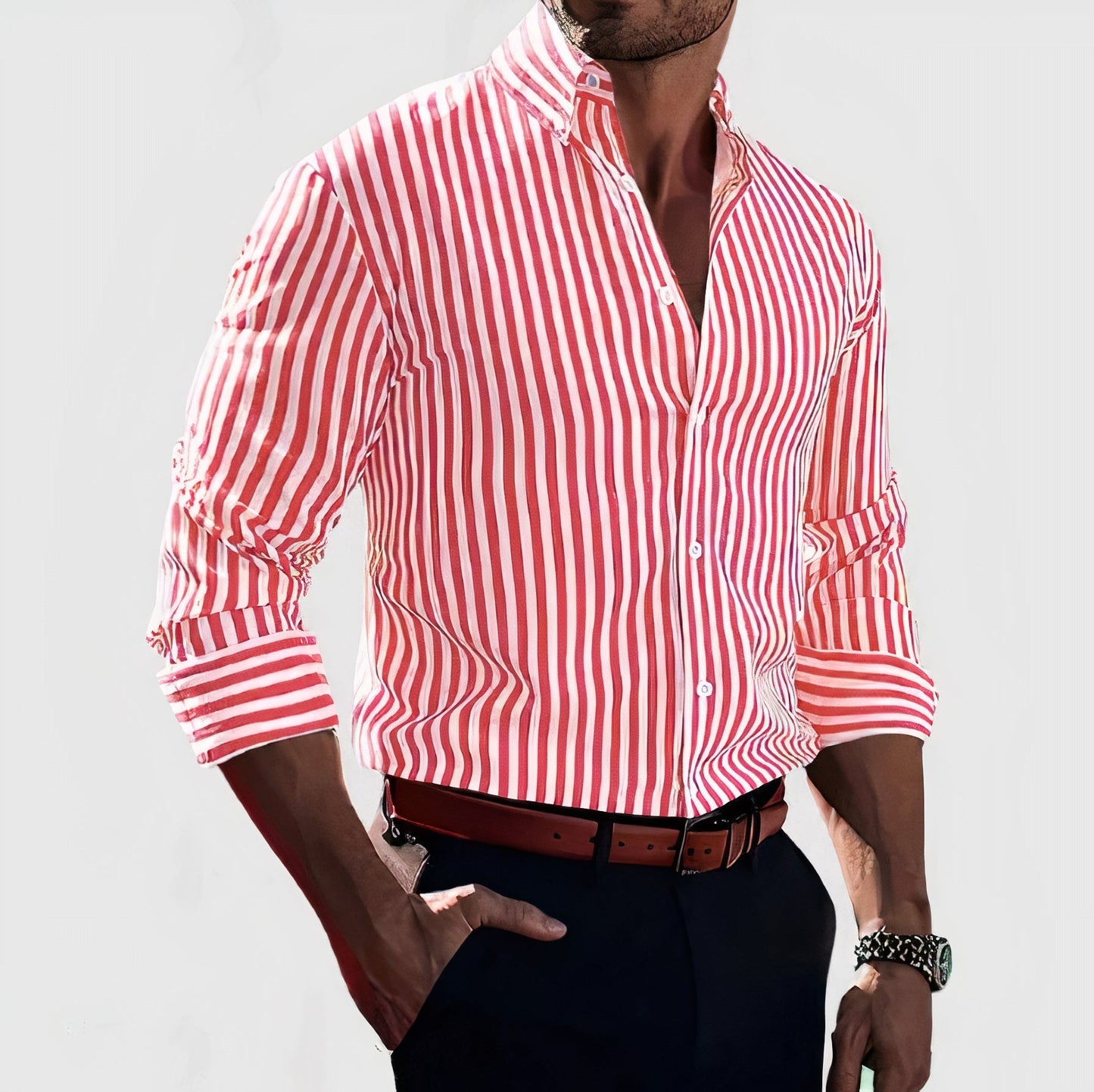 Striped Summer Shirt For Men Streetwave Breathable Lightweight Elegance For Style Conscious
