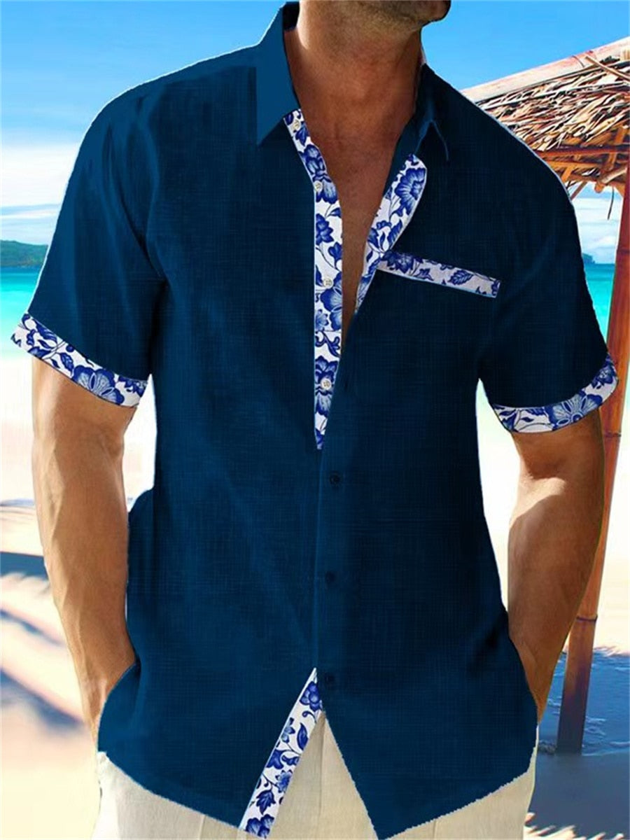 Street Wave Men's Summer Linen Shirt Breathable Cool Comfort For Beach And Leisure