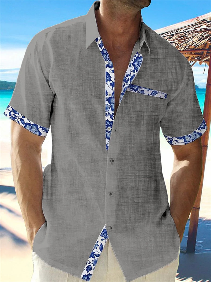 Street Wave Men's Summer Linen Shirt Breathable Cool Comfort For Beach And Leisure