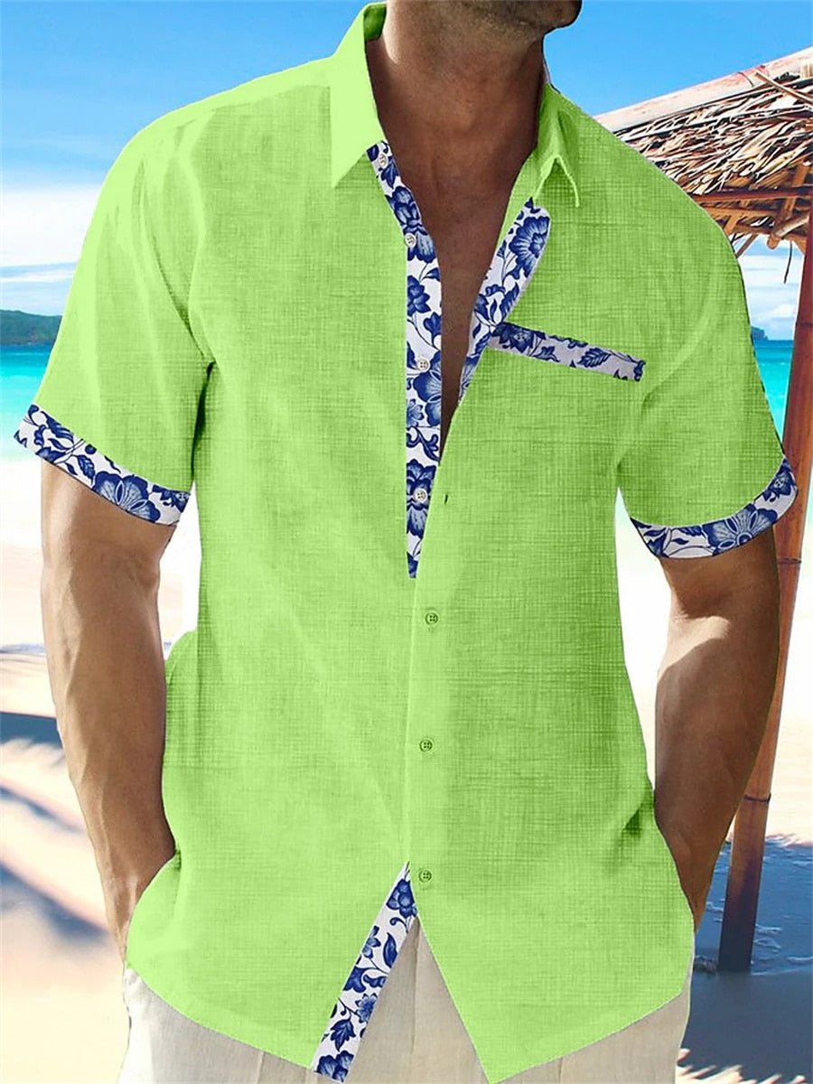 Street Wave Men's Summer Linen Shirt Breathable Cool Comfort For Beach And Leisure