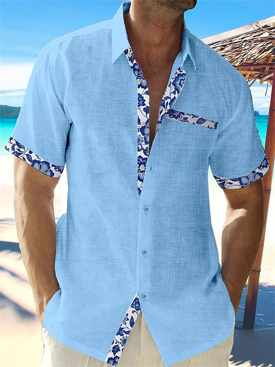 Street Wave Men's Summer Linen Shirt Breathable Cool Comfort For Beach And Leisure