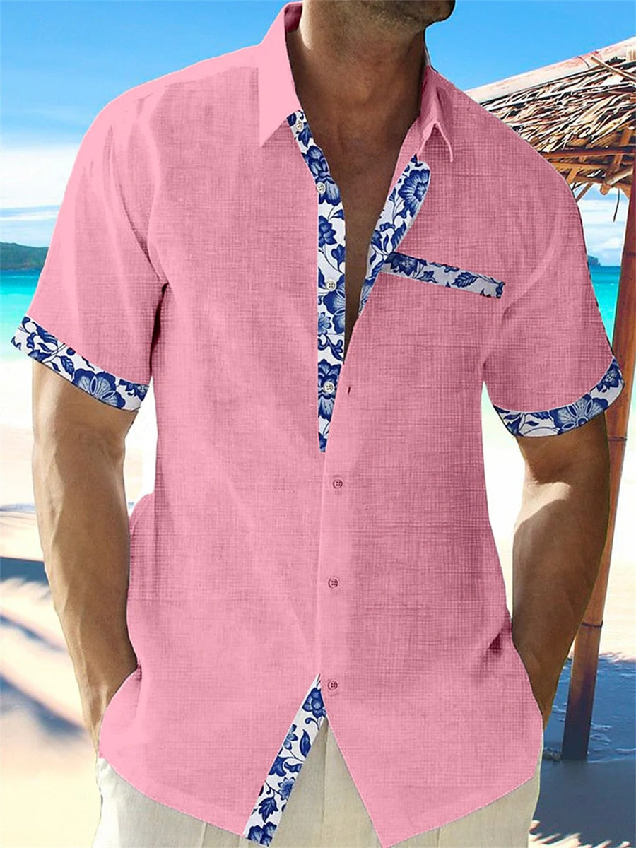 Street Wave Men's Summer Linen Shirt Breathable Cool Comfort For Beach And Leisure