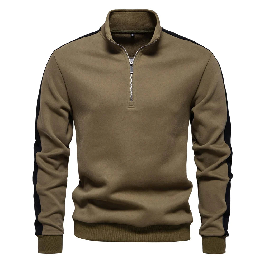 Street-Wave Men's Quarter Zip Pullover Cotton Blend For Warmth And Comfort Versatile Casual Sweater