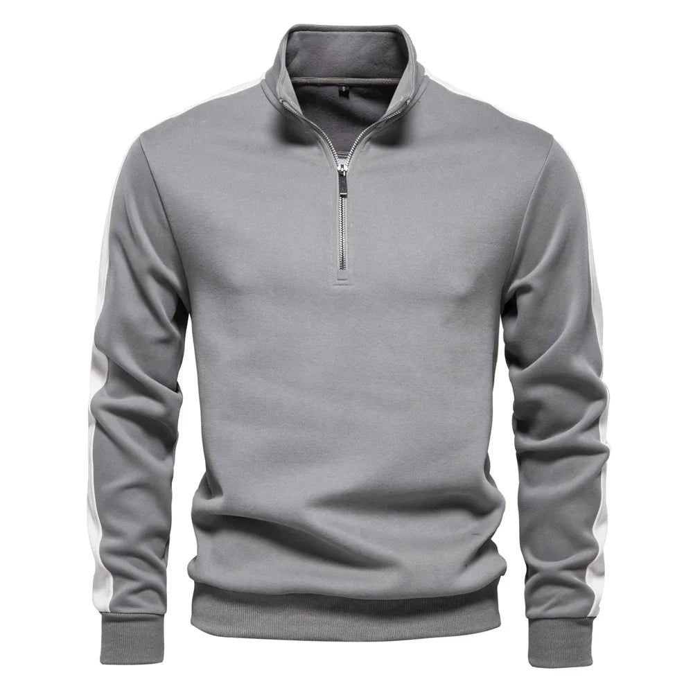 Street-Wave Men's Quarter Zip Pullover Cotton Blend For Warmth And Comfort Versatile Casual Sweater