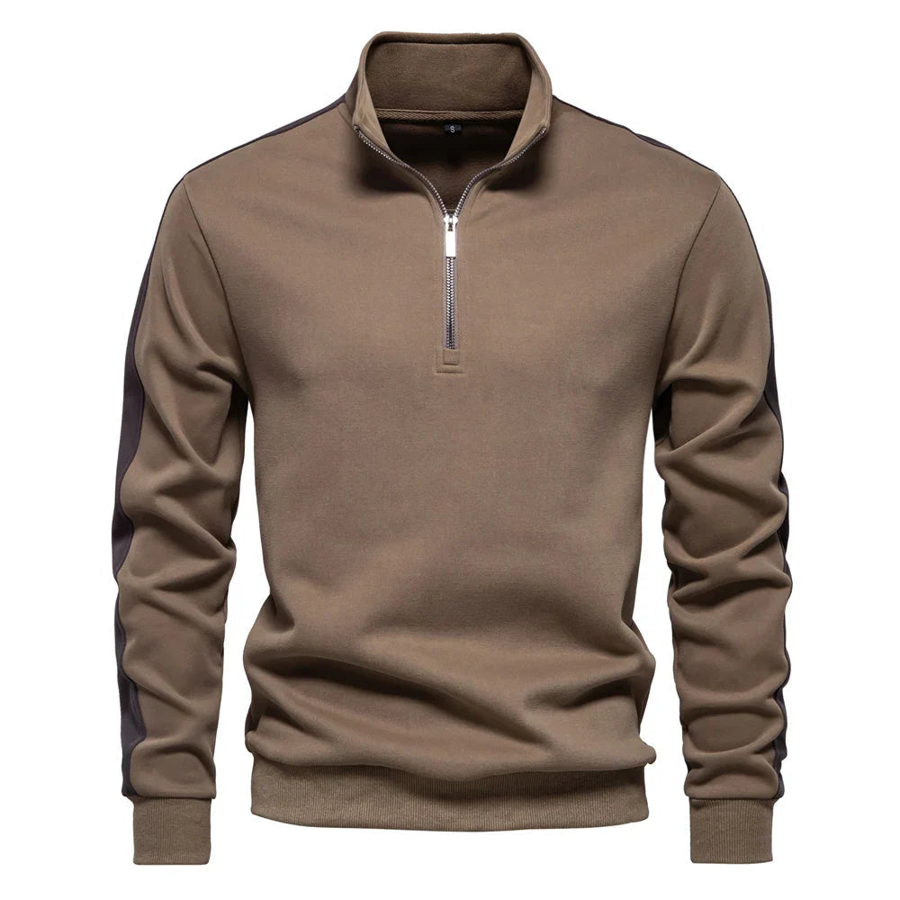 Street-Wave Men's Quarter Zip Pullover Cotton Blend For Warmth And Comfort Versatile Casual Sweater