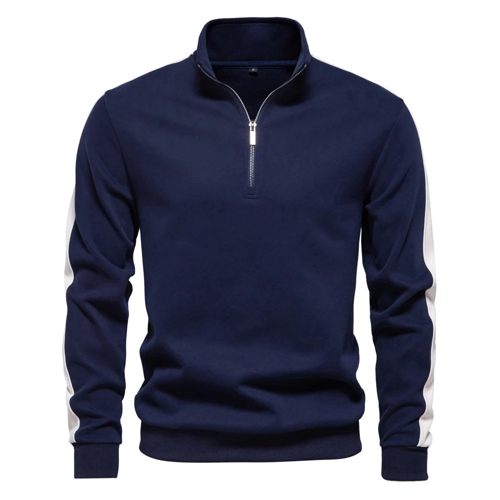 Street-Wave Men's Quarter Zip Pullover Cotton Blend For Warmth And Comfort Versatile Casual Sweater