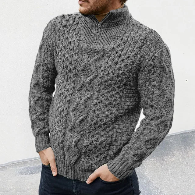 Streetwave Mens Cable Knit Turtleneck Sweater Relaxed Fit Cozy Warmth For Cold Days For Him