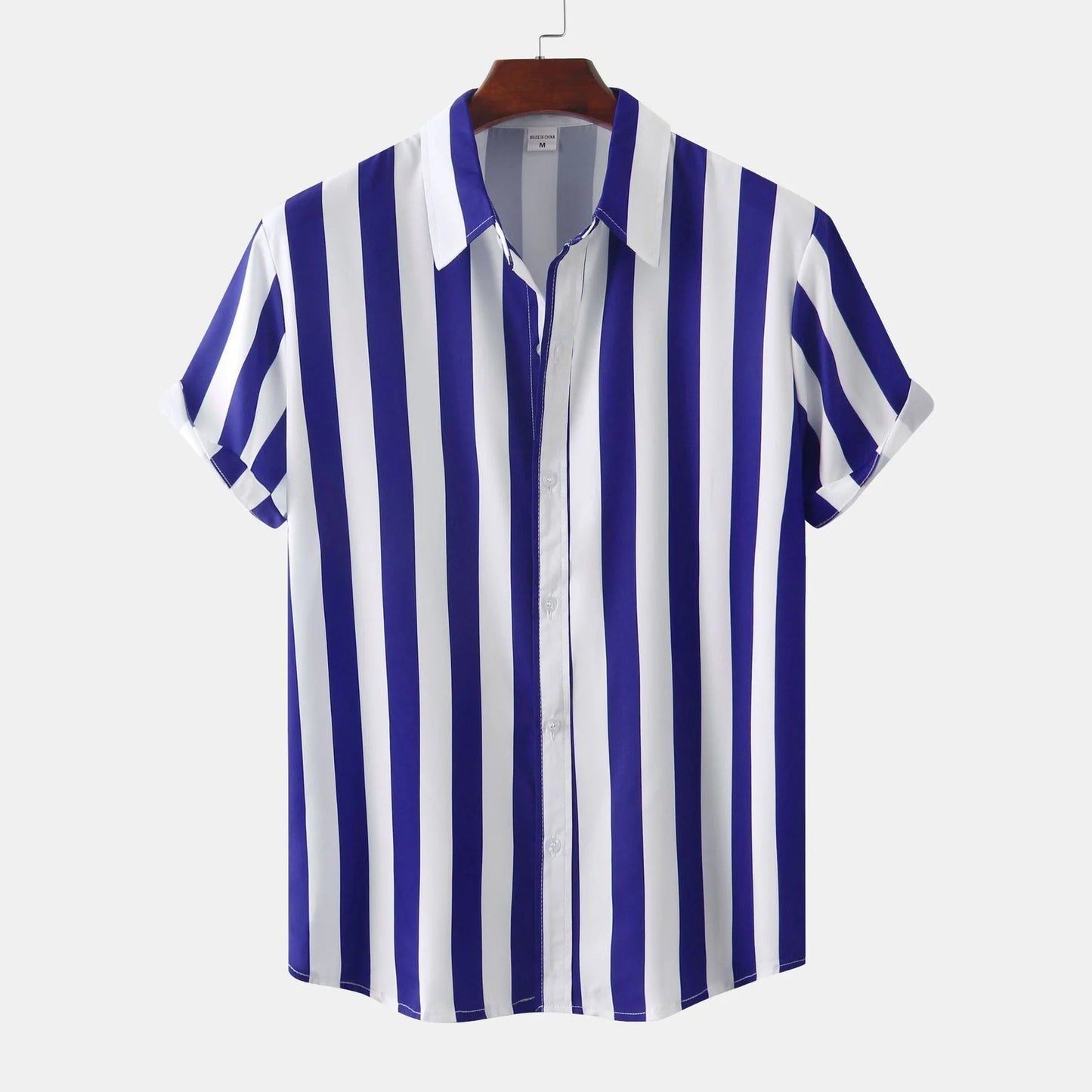 Street Wave Mens Striped Summer Shirt Breathable Lightweight Comfort For Urban Travel Everyday Casual Versatile