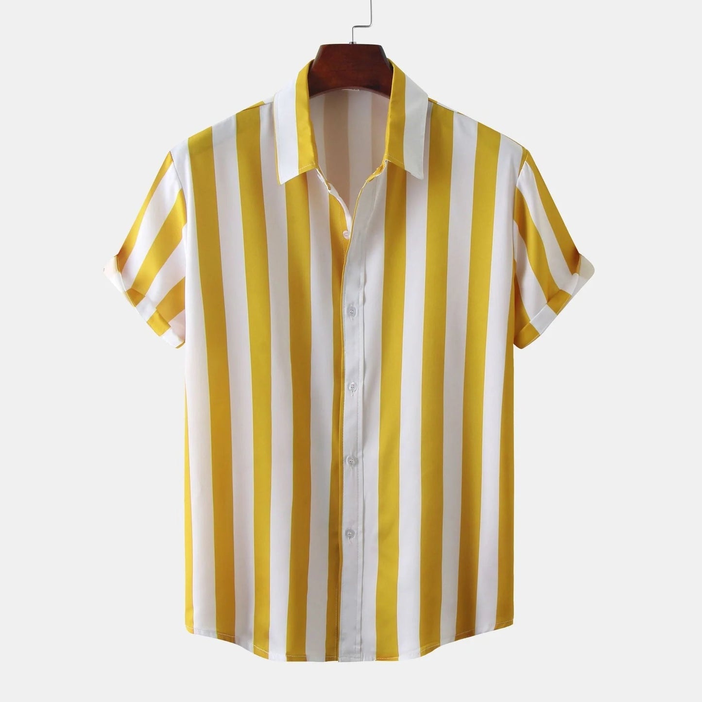 Street Wave Mens Striped Summer Shirt Breathable Lightweight Comfort For Urban Travel Everyday Casual Versatile