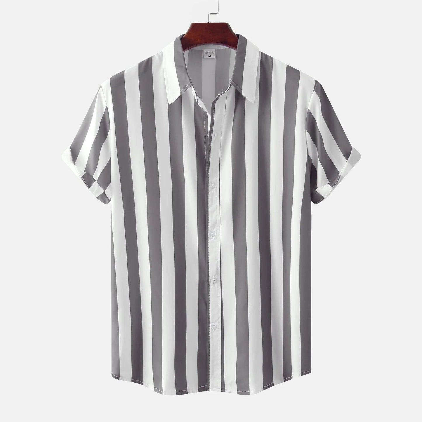 Street Wave Mens Striped Summer Shirt Breathable Lightweight Comfort For Urban Travel Everyday Casual Versatile