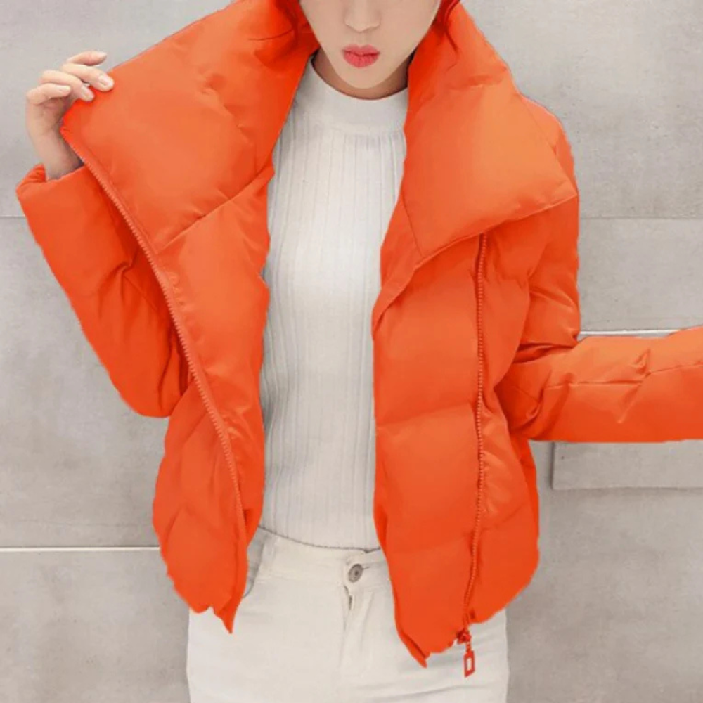 Street-Wave Women's Puffer Jacket With Warmth Insulation, Trendy Winter Coat For Everyday Cold Weather