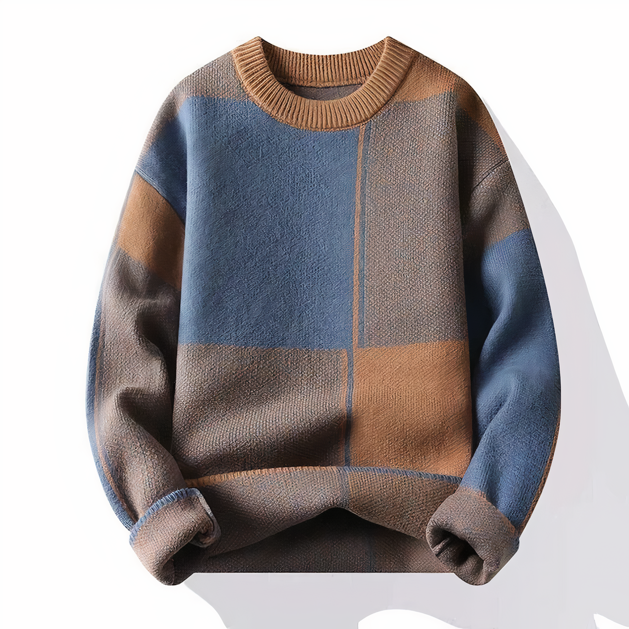 Lorin Mens Knit Sweater Plaid Pullover For Men Cozy Warmth Versatile Autumn Winter Essential