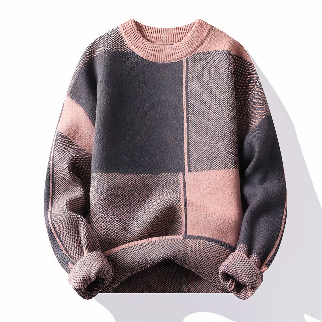 Lorin Mens Knit Sweater Plaid Pullover For Men Cozy Warmth Versatile Autumn Winter Essential