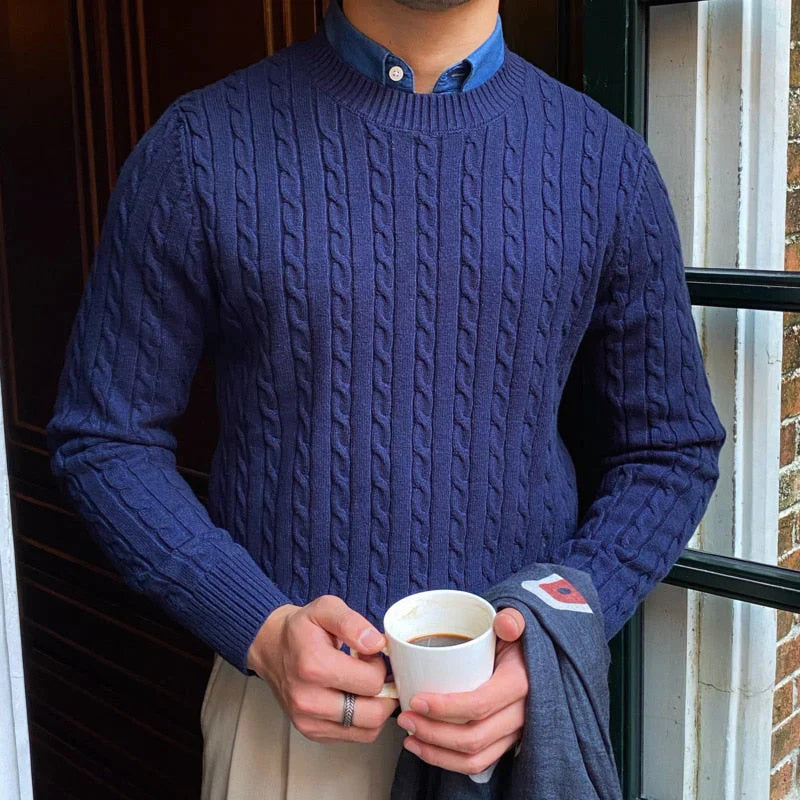 Diethelm Men's Cable Knit Sweater Premium Soft Warmth Classic Fit For Modern Men