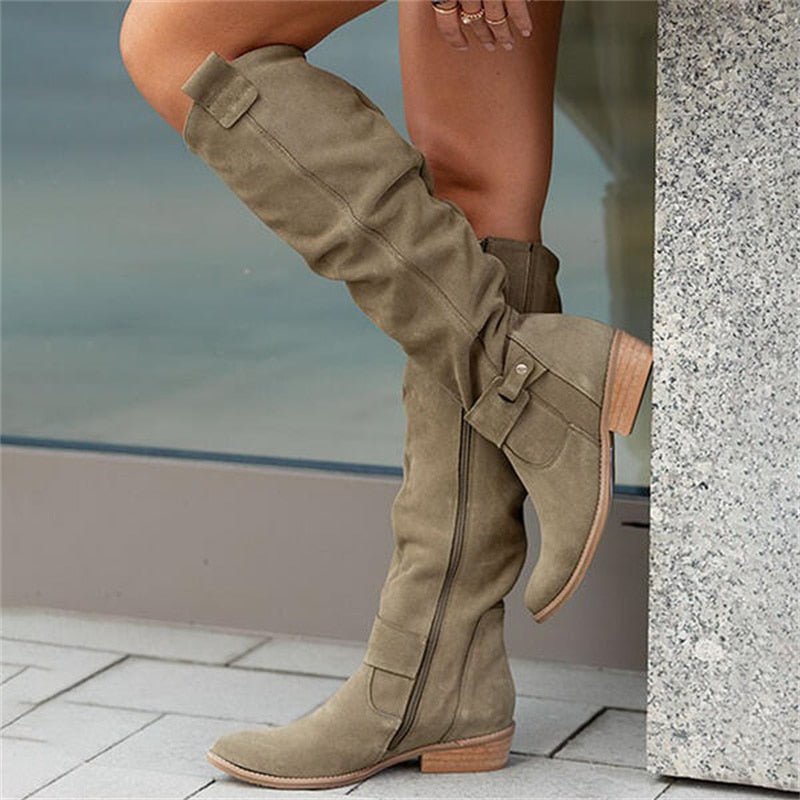 Streetwave Womens Cowboy Boots Comfortable Suede Look Low Heel Playful Details For Women Chic