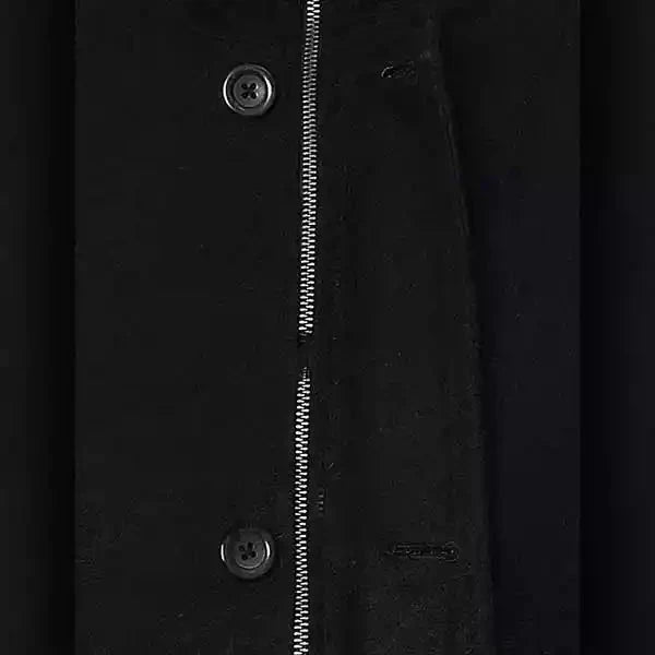 Howard High Neck Black Wool Coat For Men By Street-Wave Stand Collar Button Front Winter Outerwear