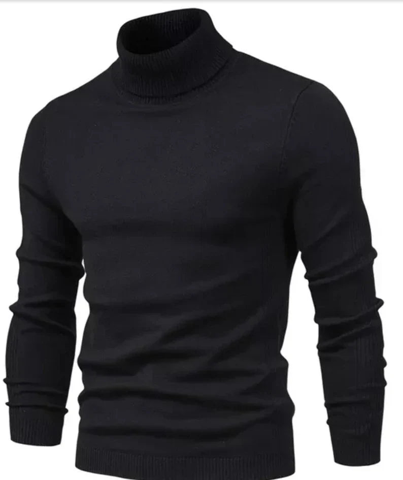 Street Wave Prestige Rollneck Sweater For Men Warm Ribbed Knit Cozy Everyday Wear