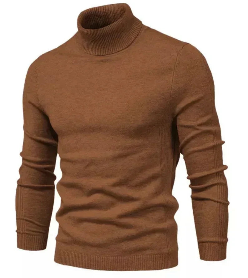 Street Wave Prestige Rollneck Sweater For Men Warm Ribbed Knit Cozy Everyday Wear