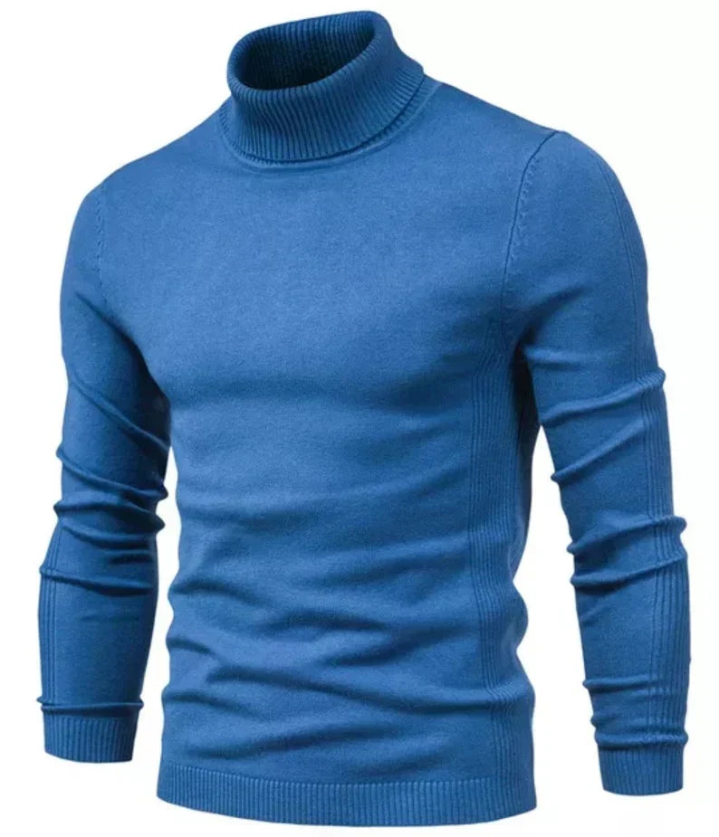 Street Wave Prestige Rollneck Sweater For Men Warm Ribbed Knit Cozy Everyday Wear