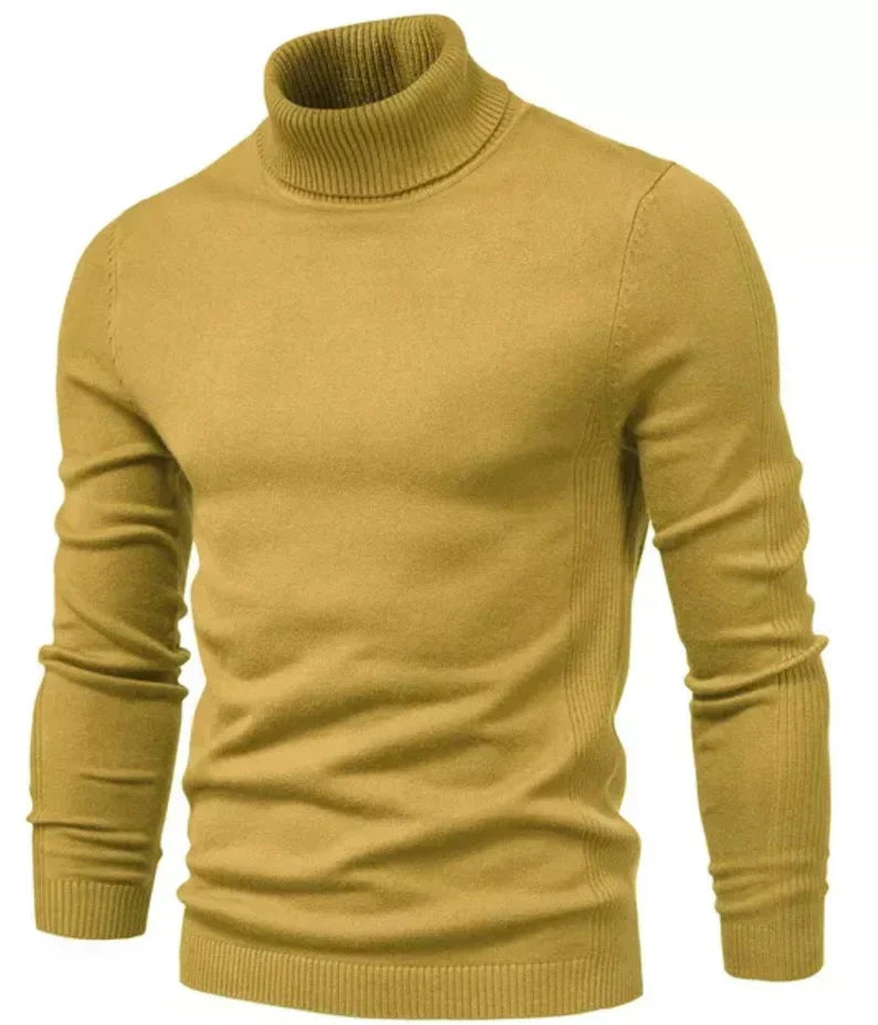 Street Wave Prestige Rollneck Sweater For Men Warm Ribbed Knit Cozy Everyday Wear