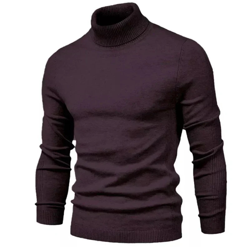 Street Wave Prestige Rollneck Sweater For Men Warm Ribbed Knit Cozy Everyday Wear