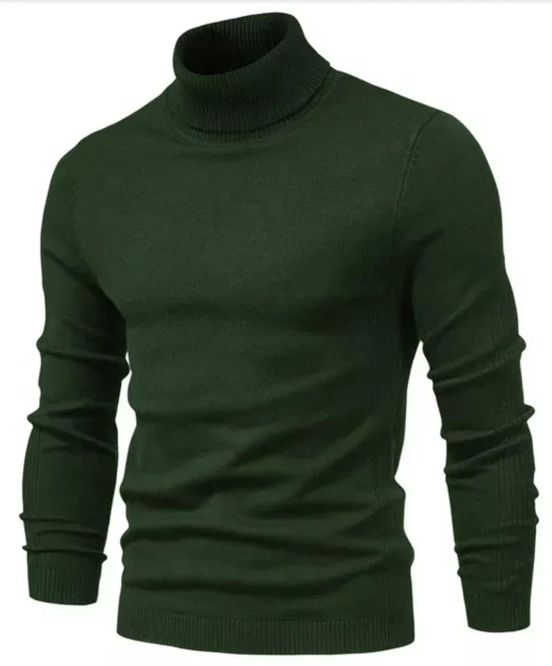 Street Wave Prestige Rollneck Sweater For Men Warm Ribbed Knit Cozy Everyday Wear