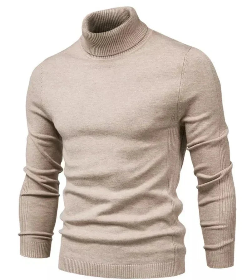 Street Wave Prestige Rollneck Sweater For Men Warm Ribbed Knit Cozy Everyday Wear
