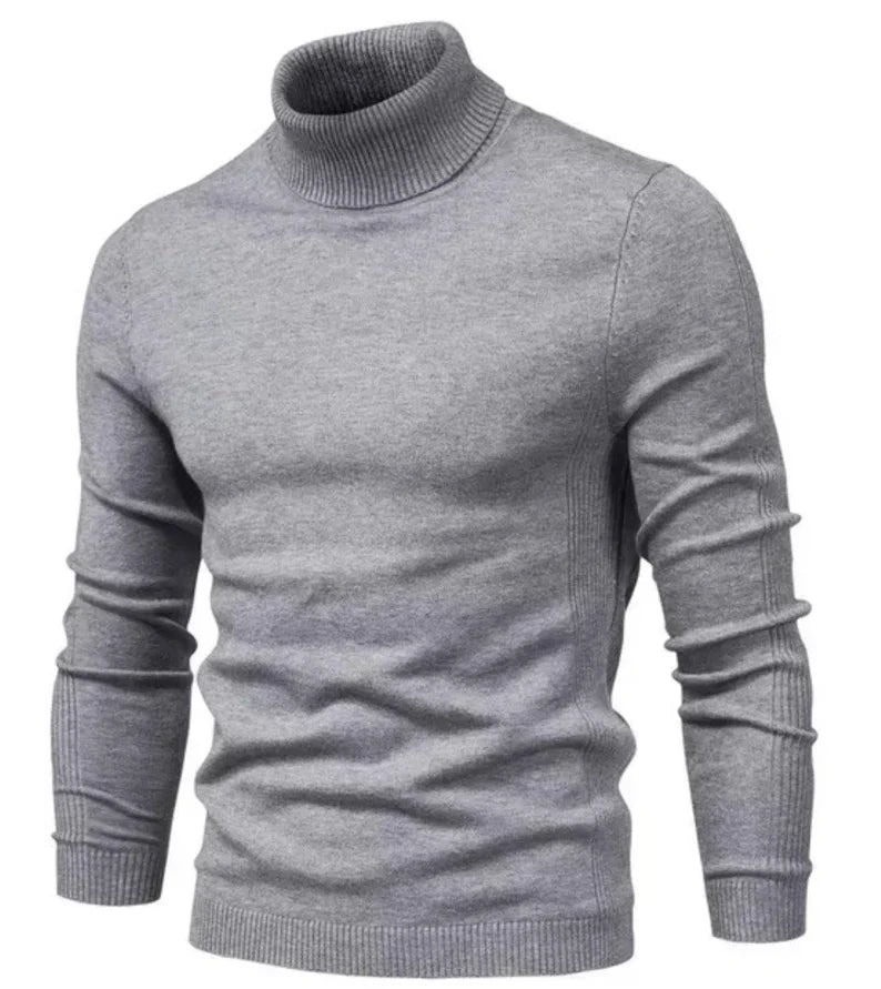 Street Wave Prestige Rollneck Sweater For Men Warm Ribbed Knit Cozy Everyday Wear