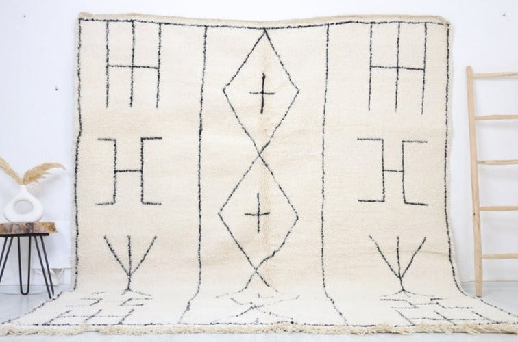 Bayanta Beni Ourain Rug Hand Knotted 8ft2in By 9ft5in Boho