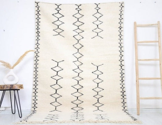 Ghnima Beni Ourain Rug 5'0" x 7'8" - Street-Wave