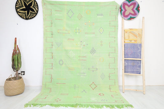 Ines Cactus Silk Rug  7'5" x 5'1" - Street-Wave