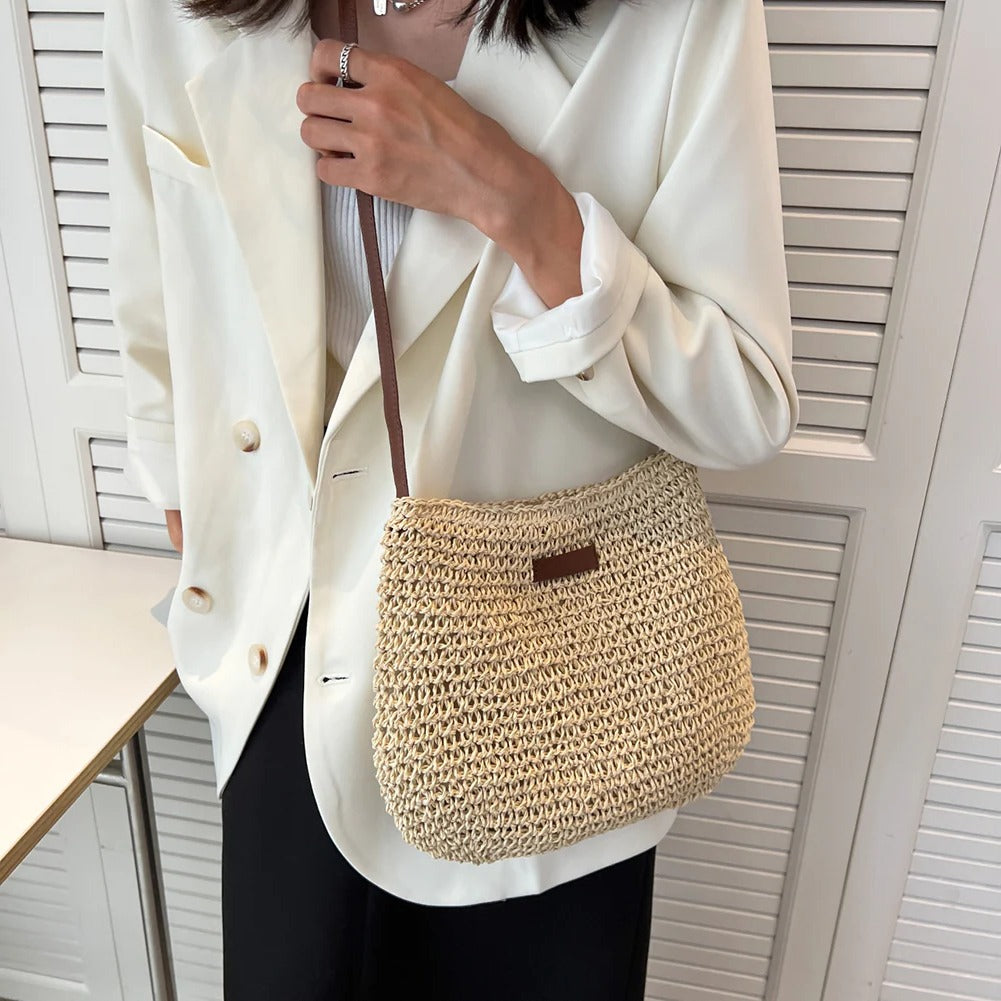 Street-Wave Open-Weave Shoulder Bag - Lightweight Yet Spacious Interior With Adjustable Strap