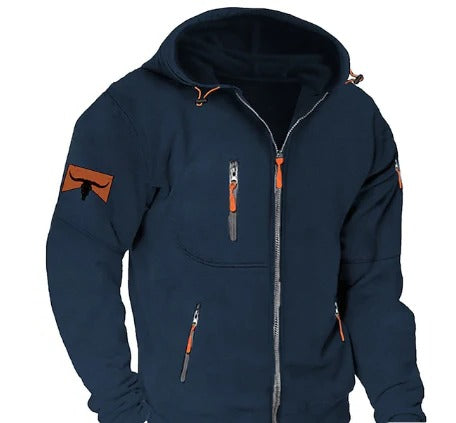 Warm Zip Up Hoodie for Men by Street-Wave Mens Full Zip Hooded Sweatshirt with Pockets Casual Winter Outerwear
