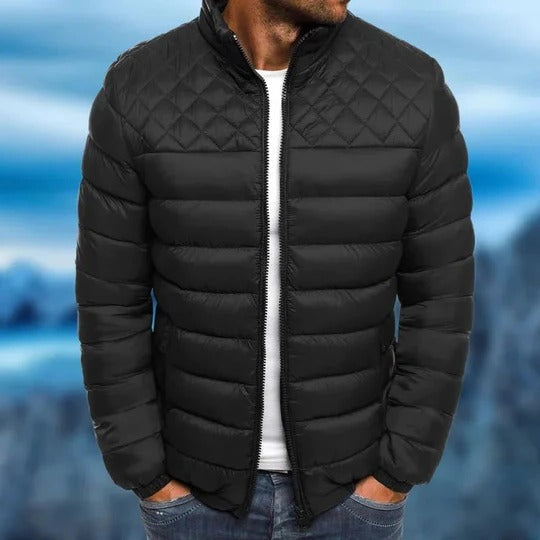 Men's Navy Water Resistant Wind Resistant Quilted Jacket Lightweight Puffer Coat for Outdoor Activities