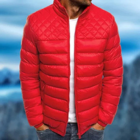 Men's Navy Water Resistant Wind Resistant Quilted Jacket Lightweight Puffer Coat for Outdoor Activities