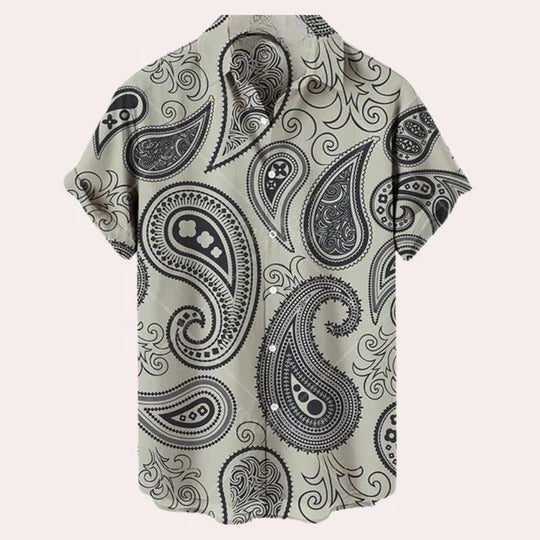 Street-Wave Mens Short Sleeve Printed Pattern Shirt Lightweight For Warm Weather Casual Wear