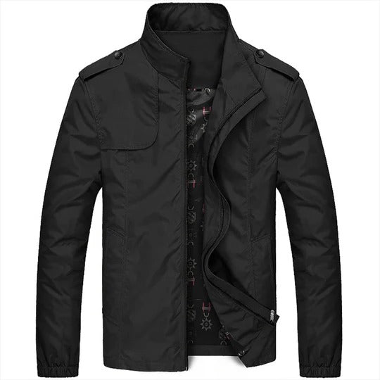 Street-Wave Men's Summer Jacket Stand Up Collar Lightweight Zipper Closure For Casual Or Semi Formal Wear