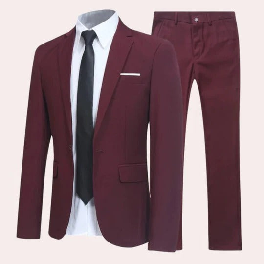 Street-Wave Men's Slim Fit Black Two Piece Suit With Blazer And Trousers For Weddings And Formal Events