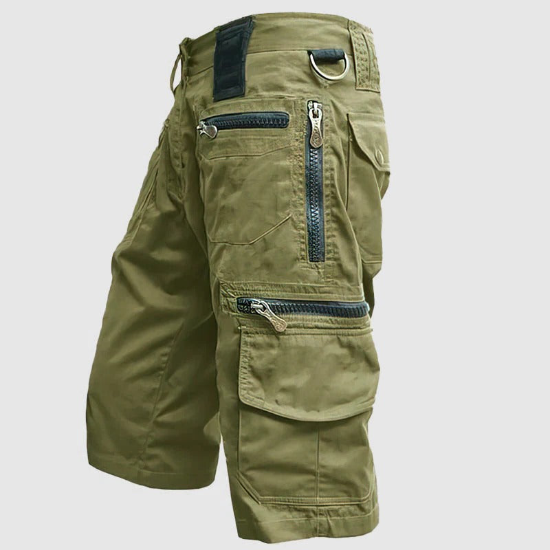 Street-Wave Utility Cargo Shorts for Men Knee Length With Multiple Pockets for Outdoor and Everyday Wear