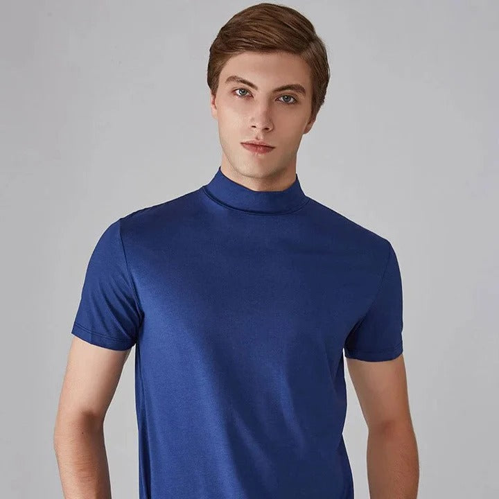 Street-Wave Mens Turtleneck T Shirts High Collar Regular Fit Versatile Layering Essential Top